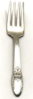 Horquilla de bebé 1847 Rogers IS 1937 FIRST LOVE 4 3/8" plateada sin mono Foto 1 de 4