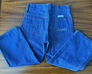 True Vintage 1970s Wrangler Boys Jeans Size 4T – Red Stitch– Race Car Embroidery - Picture 1 of 8