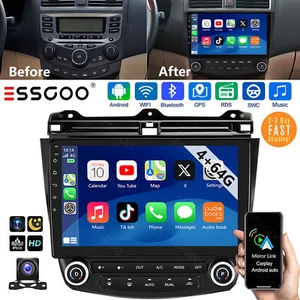Apple Carplay For Honda Accord 2003-2007 Car Radio Stereo Android Auto 4+64G AHD - Foto 1 di 16