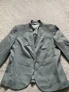 Talbots Women Long Sleeve Lined Snap Shawl Blazer Gray-Green Petites 10P - Picture 1 of 8