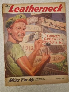 1945 January Leatherneck USMC, Mercy Cruise, List of Wounded, Dead - Picture 1 of 10