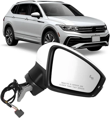Espejo retrovisor lateral de pasajero blanco con punto ciego térmico para VW Tiguan MK2 2017-2021 RH Foto 1 de 4