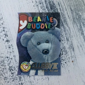 1999 TY BEANIE S3 GOLD CARD INSERT CLUBBY THE BEAR II BUDDIES SIDE #9991 - Picture 1 of 2