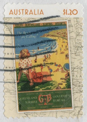 2023 AUSTRALIA - QUEENSLAND TRAVEL POSTER $1.20  - FINE USED on paper - Image 1 of 2