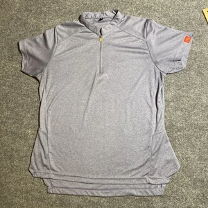 McDonalds Worker Shirt Womens Medium Athletic Taper Medium Gray Banded Collar - Picture 1 of 11