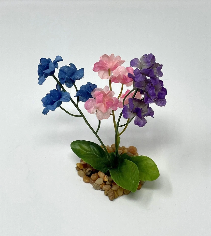 4" Azul, Rosa y Púrpura MEZCLA Seda Suave Aliento Bebé Pequeña FLOR PLANTA, Piedra ba Foto 1 de 2