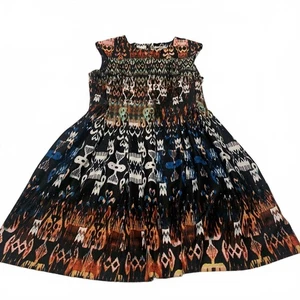 Vintage db Damen Gr. 14 abstraktes lebendiges gemustertes Sommerkleid ärmellos - Bild 1 von 14