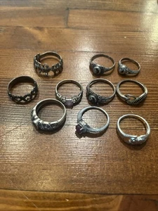 Mixed Lot 10 Marked Sterling Silver Rings With Assorted Stones - Bild 1 von 7