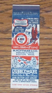 FEATURE MATCHBOOK COVER: DUBBLE WARE BOSTON, MASSACHUSETTS EMPTY MATCHCOVER -C26 - Picture 1 of 2