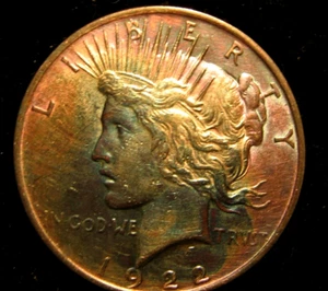 1922 PEACE DOLLAR TONED - Picture 1 of 2