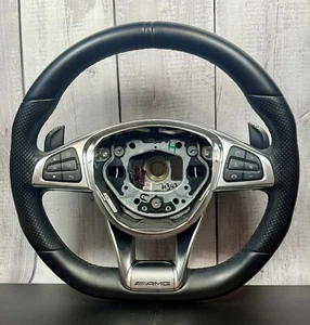 Mercedes Benz Steering Wheel AMG GT c190 A1904600203 Black Leather - Picture 1 of 6