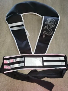 boys black SILVER NINJA HALLOWEEN VEST STYLE TOP WAIST BAND one size fits most - Picture 1 of 1