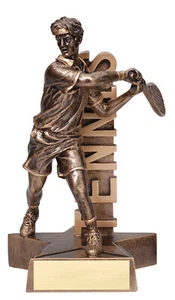 8.5" Tennis Male Trophy Personalized Free - Picture 1 of 2