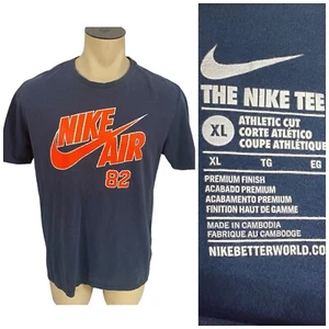 Camiseta Nike Para Hombre XL Corte Atlético Algodón Baloncesto Naranja Swoosh Gimnasio Trabajo - Imagen 1 de 14
