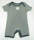 INFANT BOYS BURT'S BEES BABY ORGANIC COTTON GRAY SHORTALL OUTFIT SIZE 6-9 MONTHS