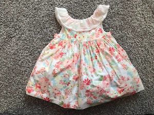Baby Girls JANIE and JACK Pink Floral Spring Summer Dress Size 6-12 Months - Picture 1 of 5