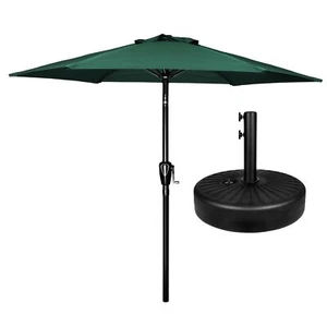 7.5ft Umbrella Outdoor with 20 Inch Round Umbrella Base Stand for Pool Green - Picture 1 of 12