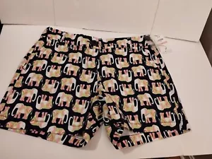 Crown & Ivy blaue Shorts mit rosa Elefanten Größe 2 - Bild 1 von 4