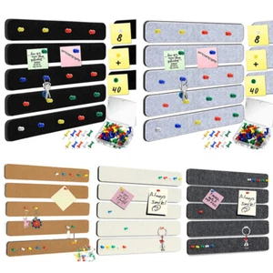5x Felt Bulletin Memo Cork Boards Strips for Walls Self-Adhesive Notice Tack NEW - Picture 1 of 24
