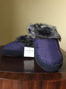 LANDS' END Youth SLIPPERS Size 10 US (UK 9) (EUR 27) New SHIP FREE Quilt Slip On - Picture 1 of 12