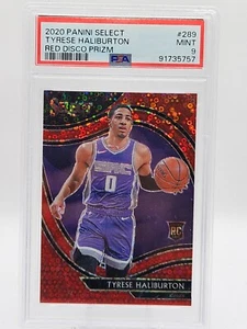 Panini Select Tyrese Haliburton Red Disco Prizm Courtside 2020/49 #289 PSA 9 - Imagen 1 de 2