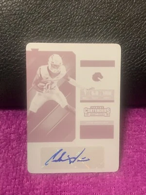 2018 CONTENDERS DRAFT PICKS CEDRICK WILSON JR. #158 RC MAGENTA PLATE AUTO #d 1/1 - Image 1 of 2