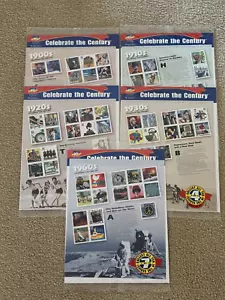 Celebrate the Century Stamps, Full sets 5 Unopened sheets, 1900, 10, 20, 30, 60 - Picture 1 of 11