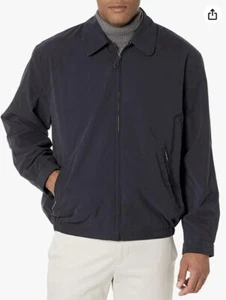 London Fog Auburn Golf Black Full Zip Mesh Lined Windbreaker Jacket XL - Picture 1 of 6