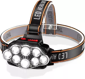 LED Lampara De Cabeza Recargable Luz De La Cabeza Linterna Para Pescar Camping - Bild 1 von 8