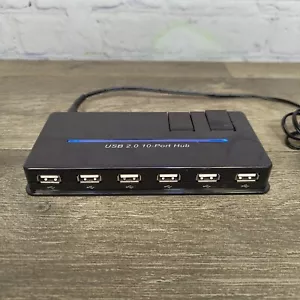 10 Port USB Hub With 2 x Flip Up USB 2.0 Ports + Power Supply - Picture 1 of 6