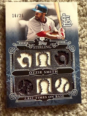 CAMISAS OZZIE SMITH 2010 TOPPS STERLING 6 PEÇAS JOGO USADO ST LOUIS CARDINALS /25 - Imagem 1 de 2