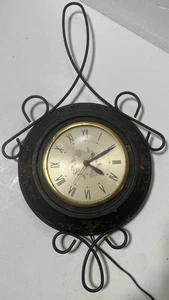 Sessions Clock Co. Vintage Metall elektrische Wanduhr funktioniert verziertes Design selten - Bild 1 von 14
