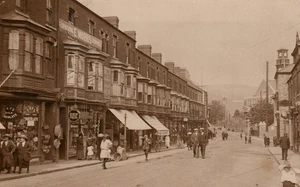 Town in England Storefronts RPPC Vintage 1916 Postcard - Picture 1 of 2