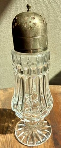 Waterford Crystal Powdered Sugar Shaker Lismore Muffineer 8" Silver Plated Lid - Picture 1 of 12