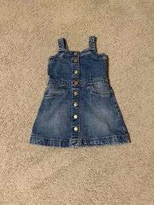 J. Crew Crewcuts Girls Denim Overalls Mini Dress Size 6 Blue NWOT - Picture 1 of 3