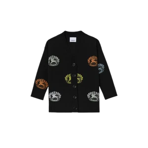 (Kids) Burberry EKD Print Technical Wool Cardigan Black - Picture 1 of 2
