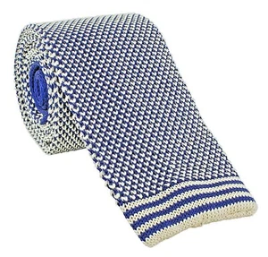 Michelsons of London Pattern Skinny Silk Knitted Tie - Picture 1 of 14