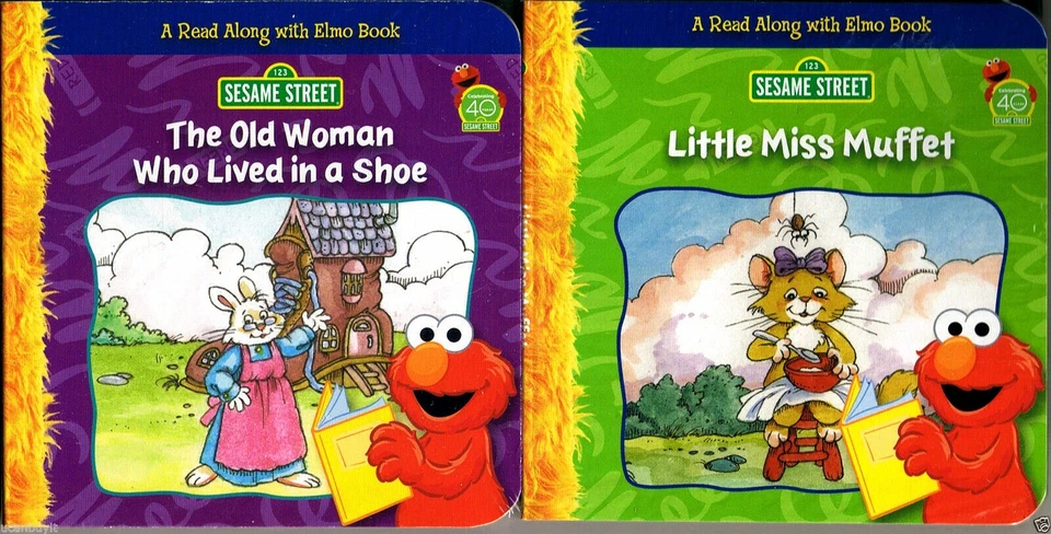 Sesame Street w/Elmo OLD WOMAN WHO LIVED IN SHOE & MISS MUFFET Read-Along Books - Image 1 of 1