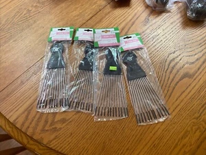 4 Vintage Diane Hair Lift Fan Metal Picks w Long Metal Teeth TIPT NOS Black - Picture 1 of 8