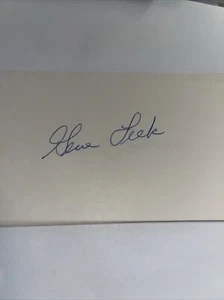 Gene Leek 1959 Cleveland Indiands Signed 3x5 index Card - Picture 1 of 1