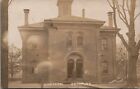 Candor NY~Turk Family Reunion~Old Fella Stands by Door of High School c1910 RPPC