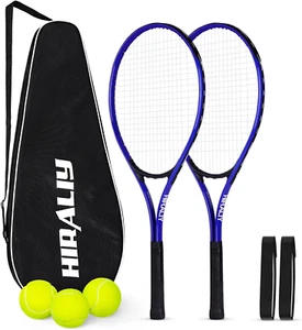27" Tennis Rackets Set for Adults, 2 Player Pre-Strung Tennis Racquets, 2 Overgr - Picture 1 of 12