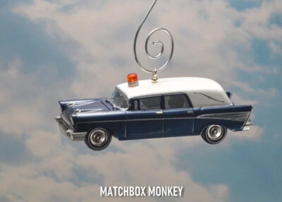 Vintage '57 Chevy Ambulance Hearse Coroner Custom Christmas Tree Ornament Adorno - Image 1 of 4