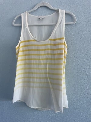 Camiseta sin mangas de seda Joke Business informal de verano amarilla a rayas ombre talla S Foto 1 de 4