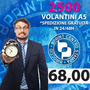 STAMPA 2500 VOLANTINI FLYER A5 IN 24h - SPEDIZIONE GRATUITA - Foto 1 di 2
