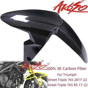 3K Carbon Fiber 2017-2022 For Street Triple 765 RS Front Fender Hugger Mud Guard - Picture 1 of 9