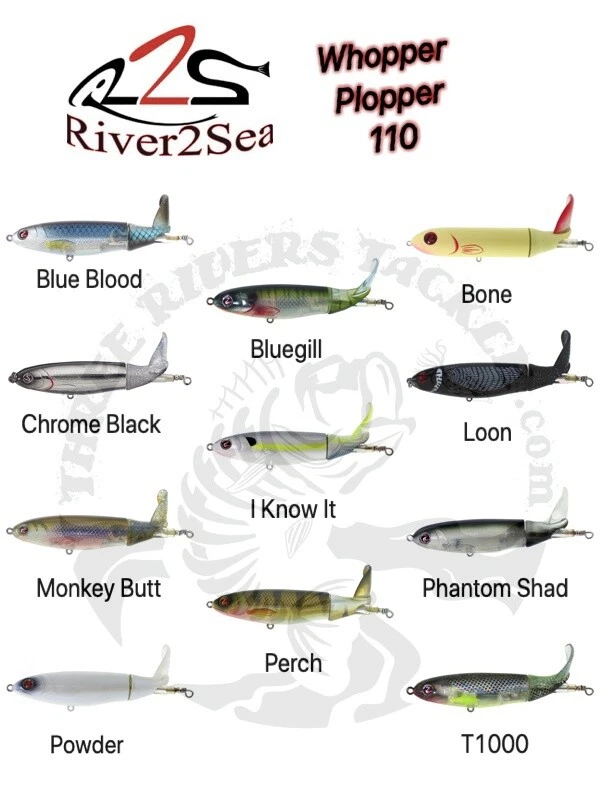 River2Sea Whopper Plopper 110 Topwater Prop Bait Lure - Choose Color Pattern - Image 1 of 1