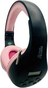 FM Antenna Radio Headphones with Pull-Out Antenna by Things Audio (Black & Pink) - Picture 1 of 9