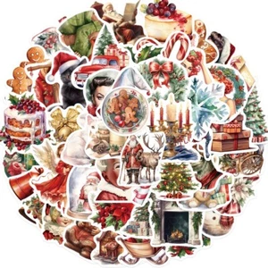 10 Random Vintage Christmas Stickers Holiday Decals Laptop Hydro Free Shipping! - Picture 1 of 4