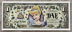 2005 $1 Cinderella Disney Dollar 50th Anniversary 4 digit serial No Uncirculated